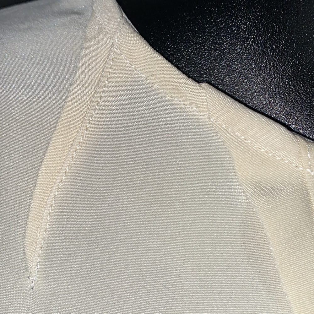 SILK MARISSA WEBB CREAM LONG CHIFFON SLEEVE BLOUSE SZ 8 - Picture 5 of 13